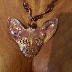 Copper Chihuahua necklace